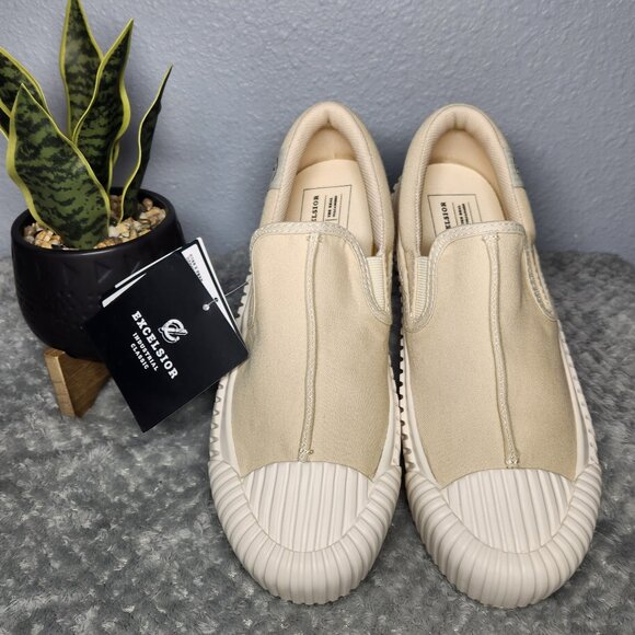 NWT Excelsior Canvas Slip-On Sneakers – Rare Model - Men’s US 7 / Women’s US 8.5 - Picture 1 of 10